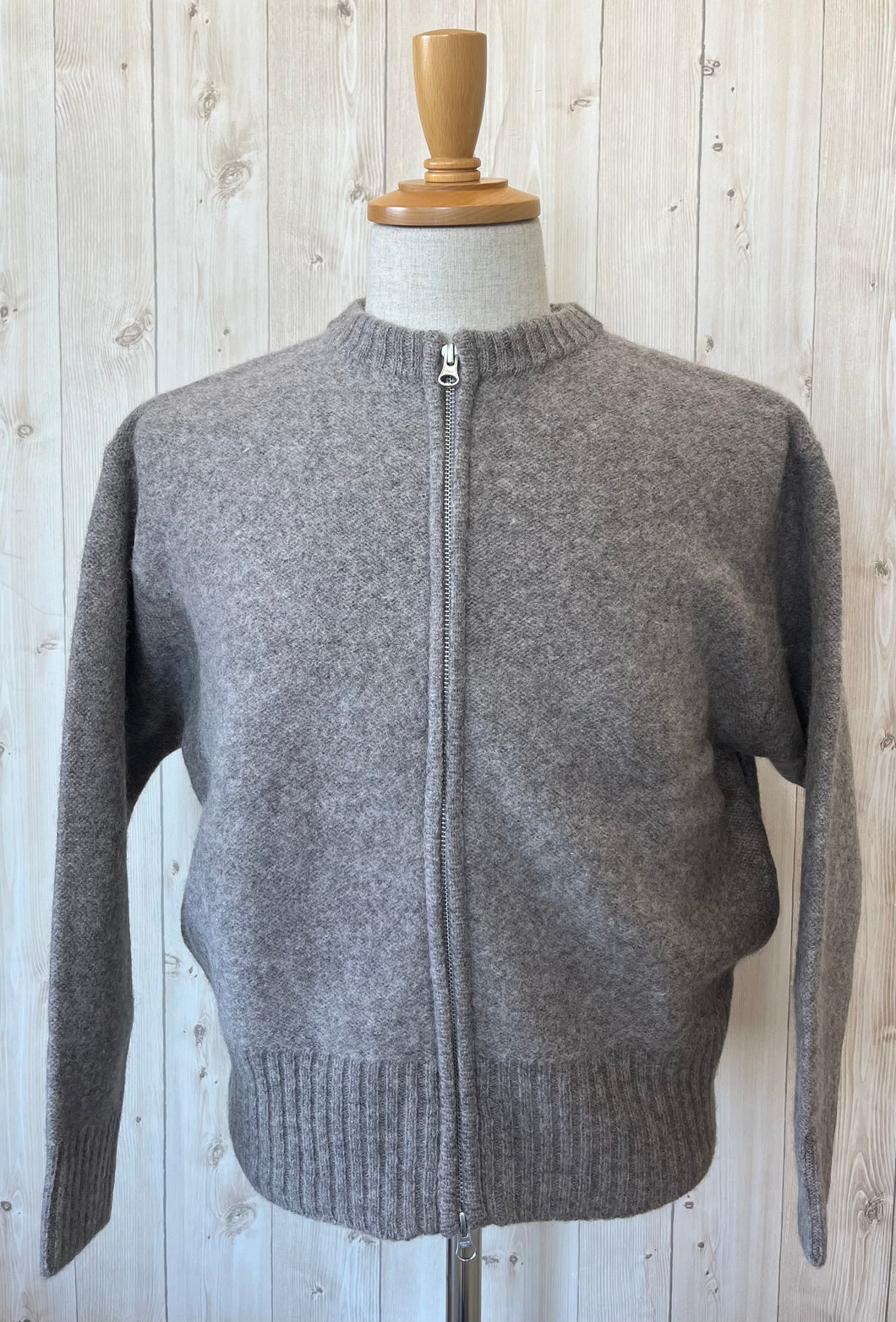 Mao made ダブルジップクルーネックブルゾン