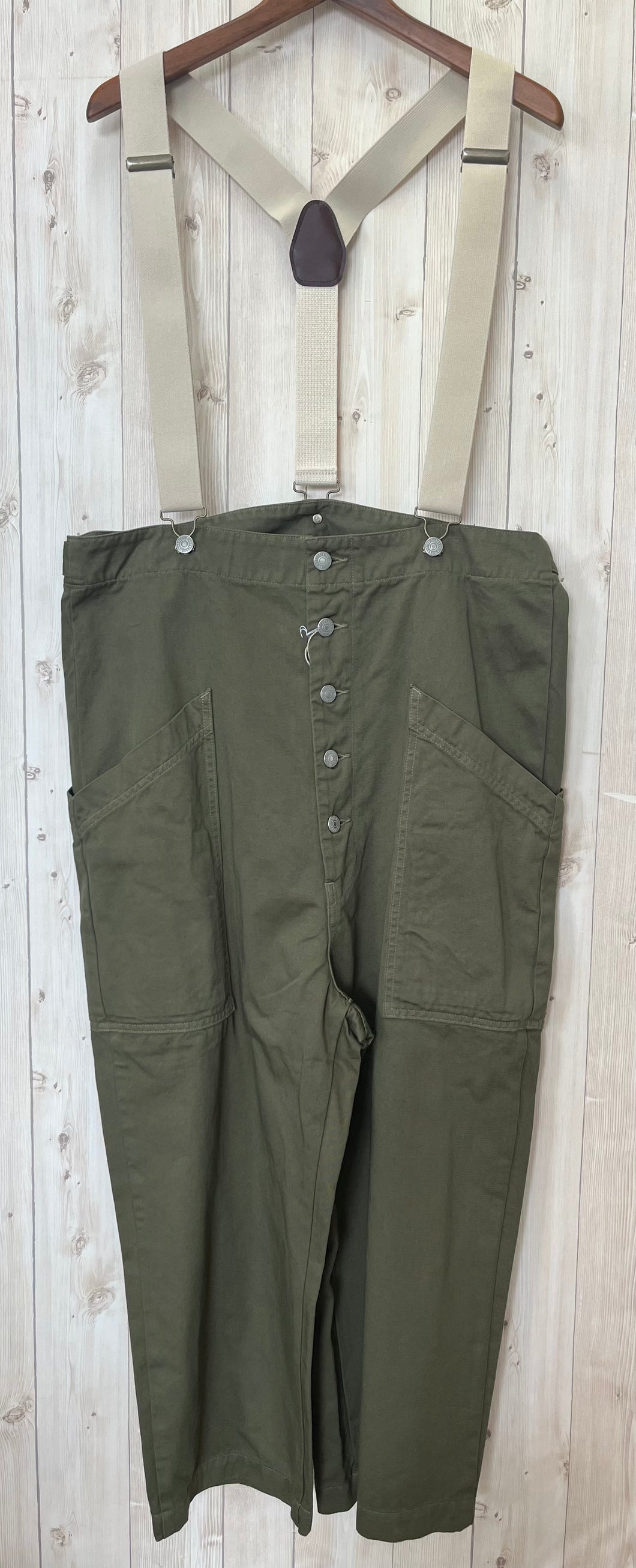 HARVESTY SUSPENDER GARDEN PANTS CHINO