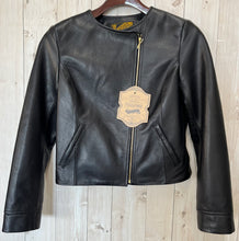 画像をギャラリービューアに読み込む, Y2 LEATHER WOMAN'S STEER OIL COLLARLESS DOUBLE BREASTED JACKET
