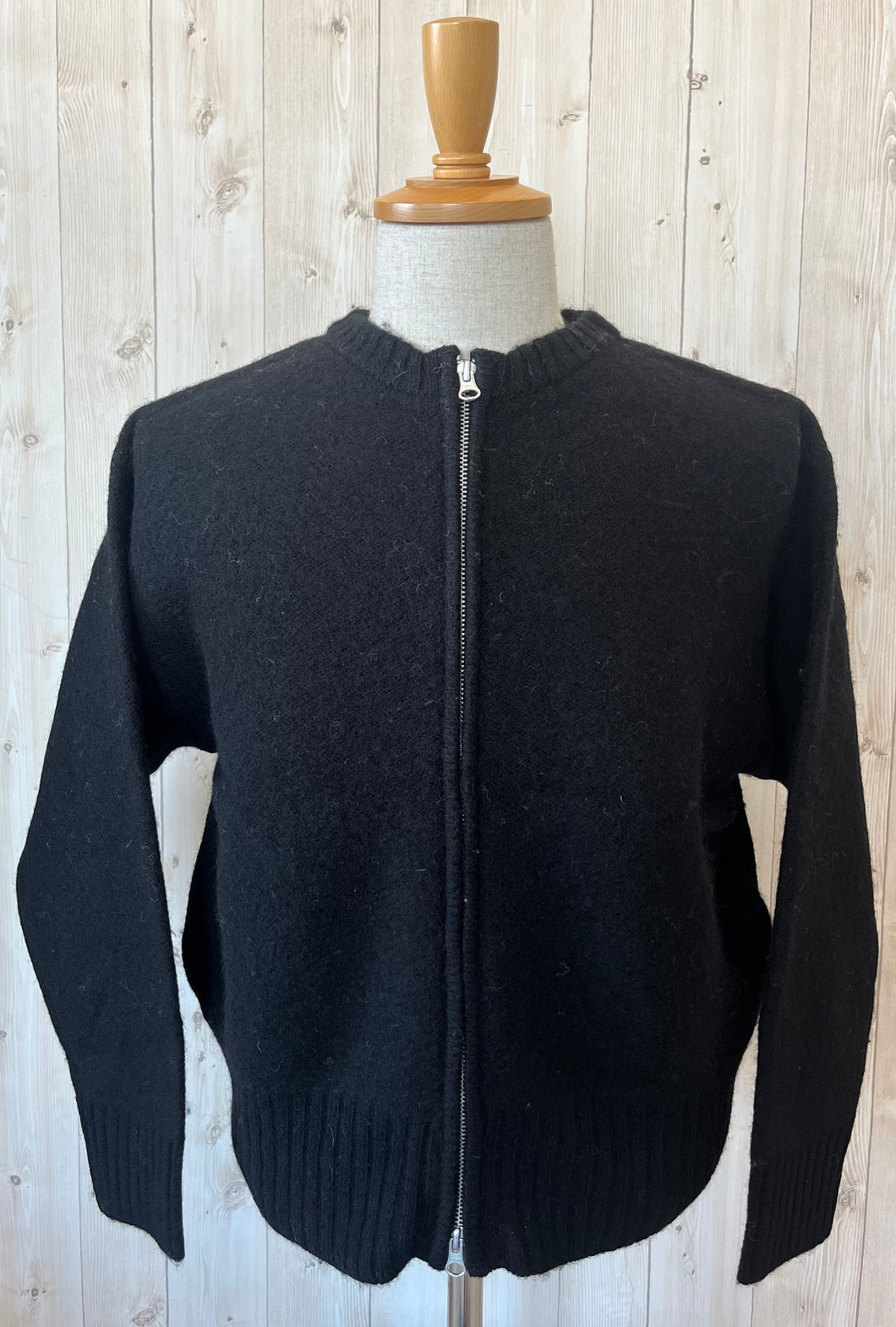 Mao made ダブルジップクルーネックブルゾン