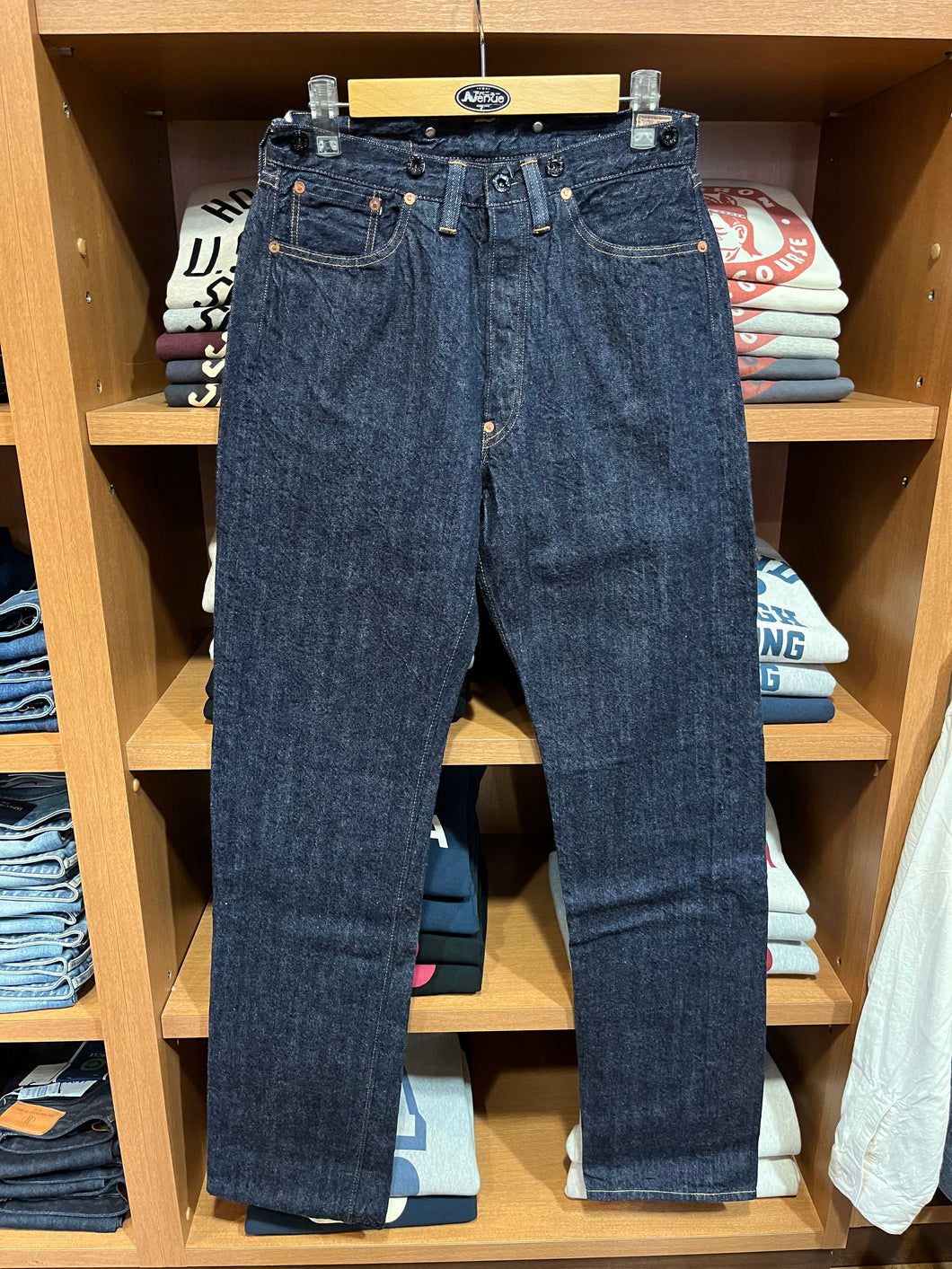 TCB jeans
Two Cat's Waist Overall Natural Indigo