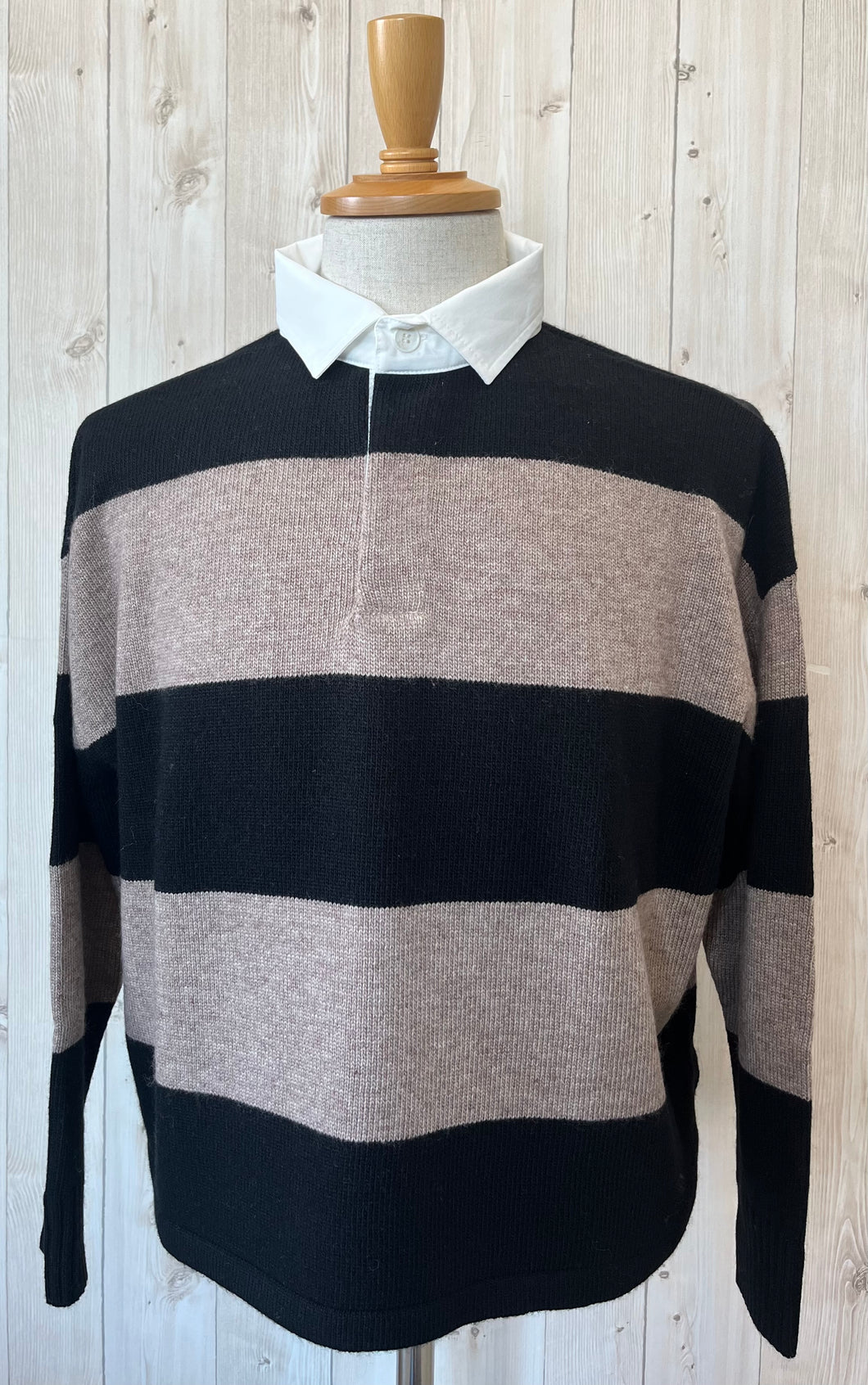 Mao made ラガーマンニットプルオーバー